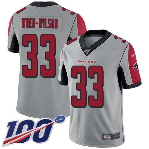 Atlanta Falcons Limited Silver Men Blidi Wreh-Wilson Jersey NFL Football #33 100th Season Inverted Legend